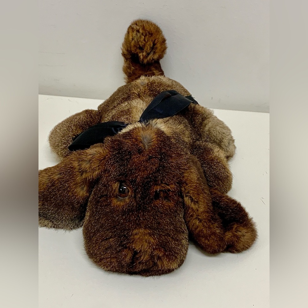 Vtg Real Organic Fur Stuffed Animal Plush Soft Luxurious Puppy Dog